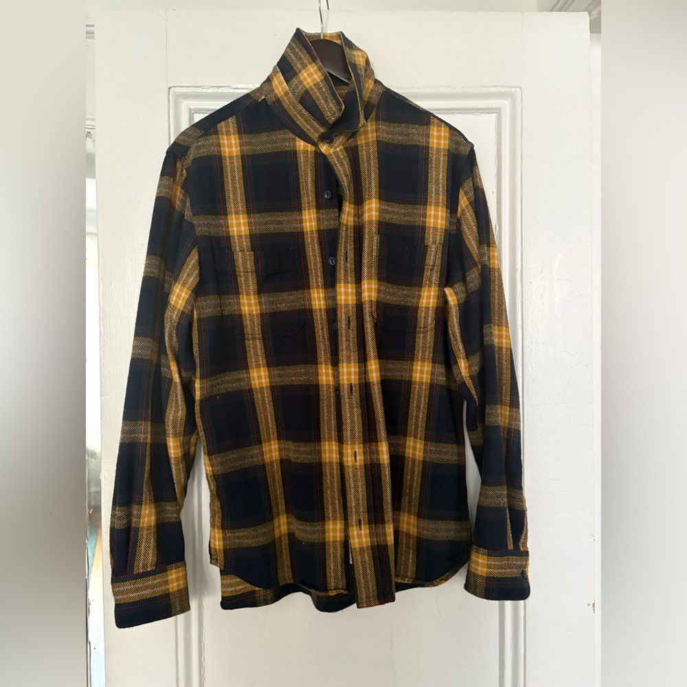 Schott NYC Plaid Flannel Shirt - Black and Yellow
